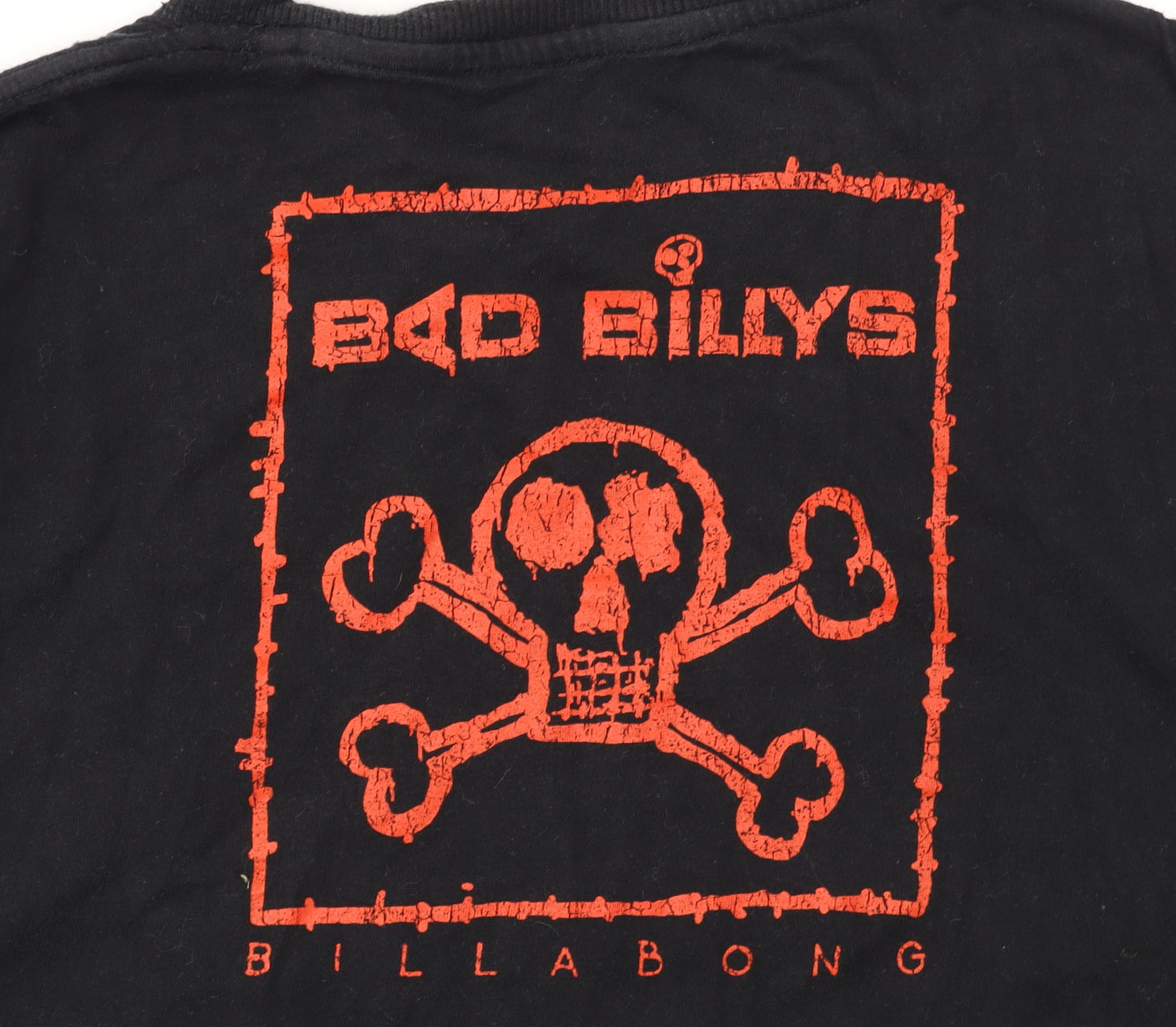 Billabong Boys Black Graphic Skull T-Shirt 16 Years 100% Cotton