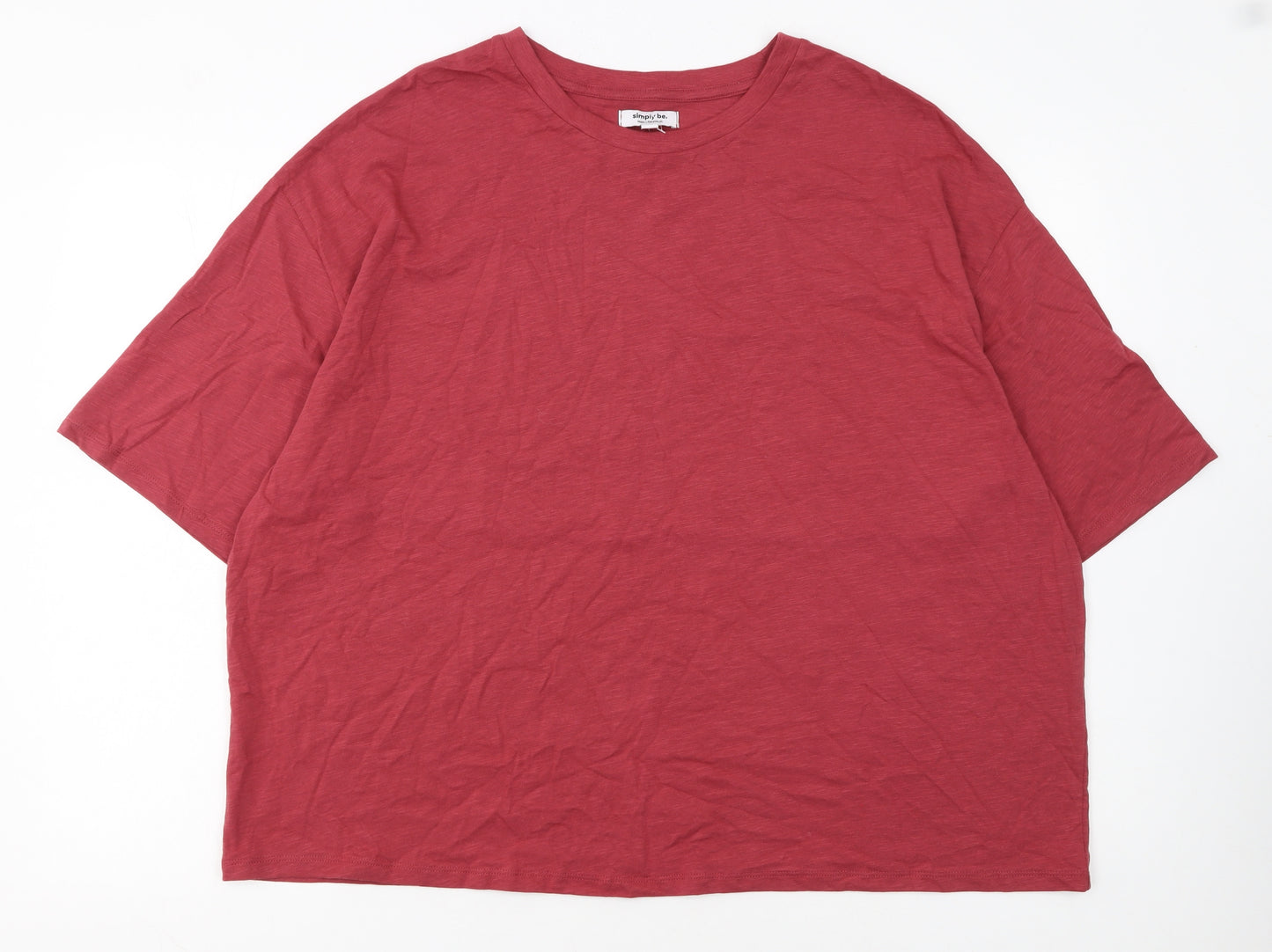 Simply Be Women’s Red Cotton Jersey Relaxed Fit T-Shirt Size 18