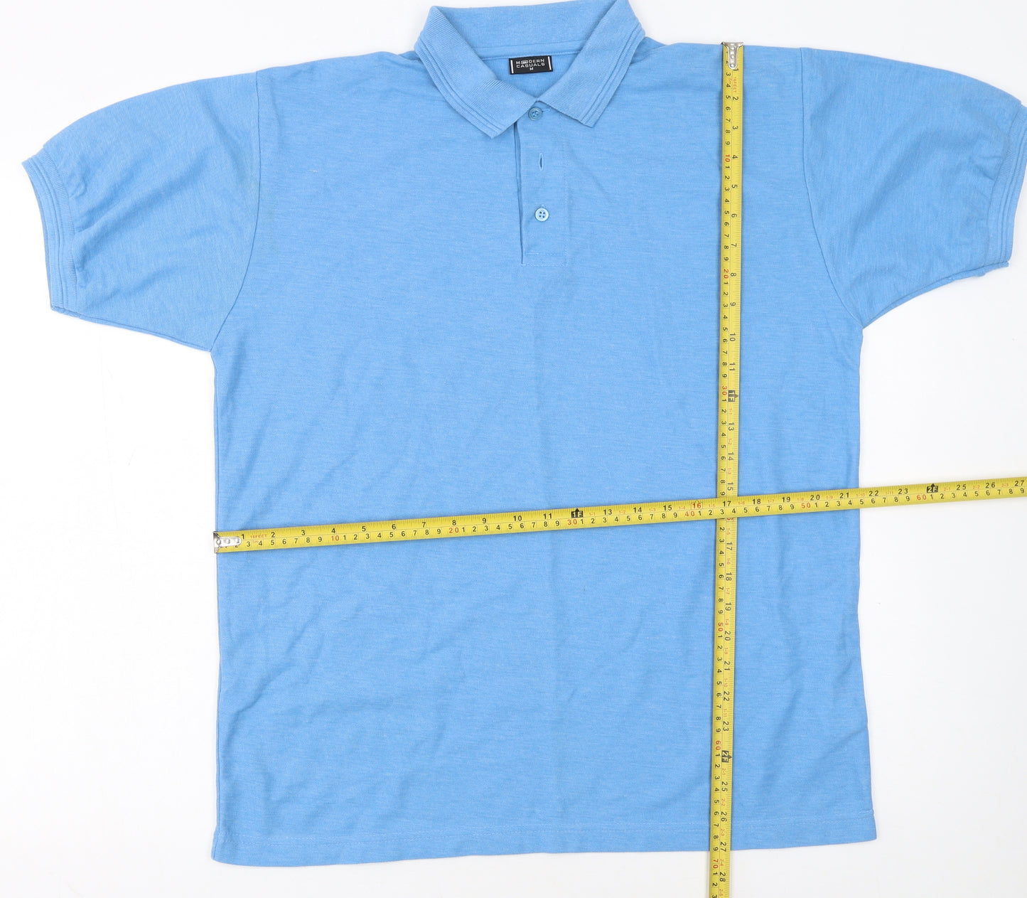 Modern Casuals Men's Blue Short Sleeve Polo Shirt Size M