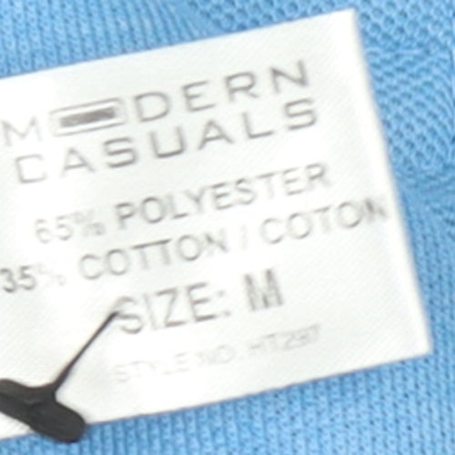 Modern Casuals Men's Blue Short Sleeve Polo Shirt Size M