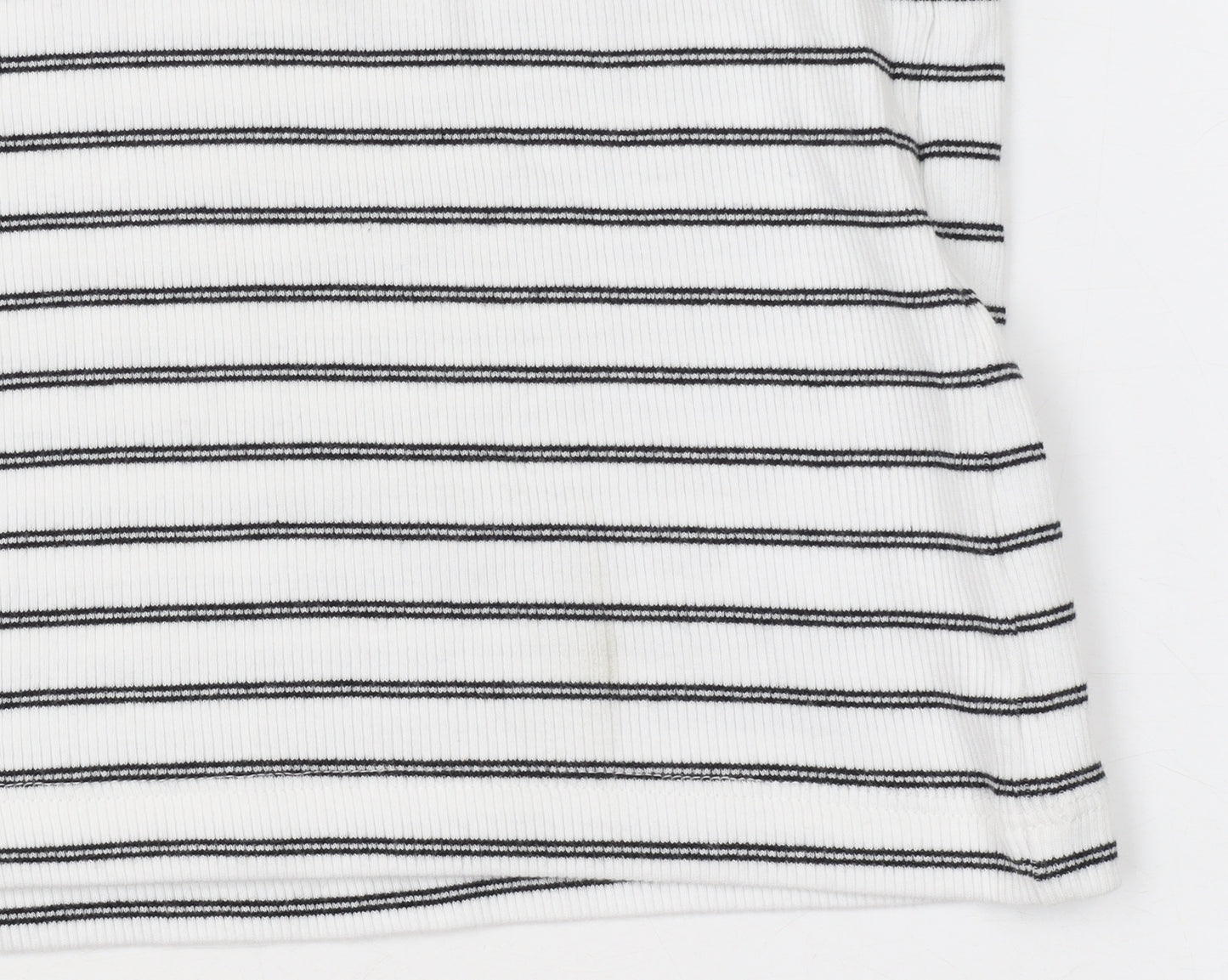 Marks and Spencer Women’s White Striped Cotton T-Shirt Size 10