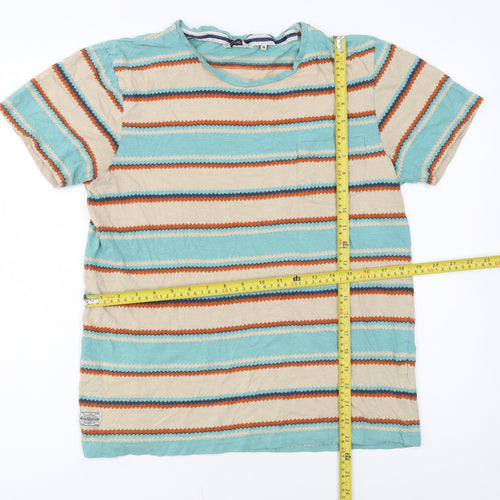 Jack & Jones Men's Multicoloured Striped Cotton T-Shirt Size M
