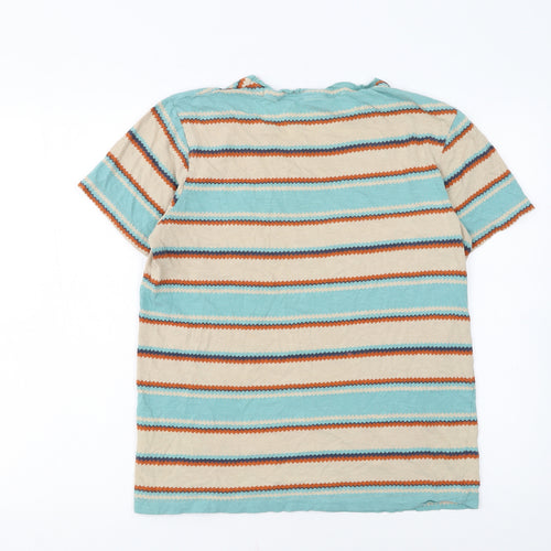Jack & Jones Men's Multicoloured Striped Cotton T-Shirt Size M