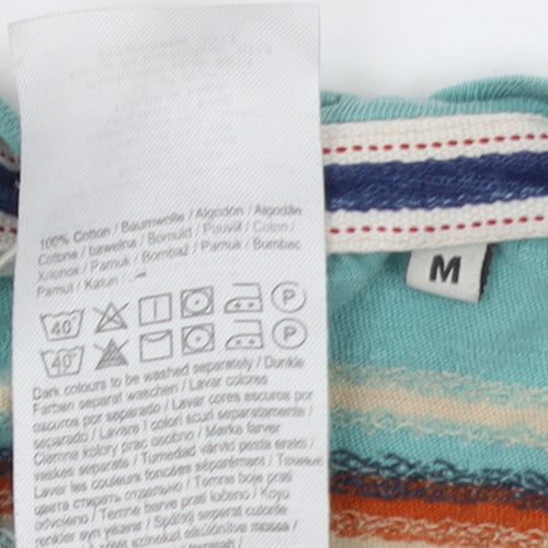 Jack & Jones Men's Multicoloured Striped Cotton T-Shirt Size M
