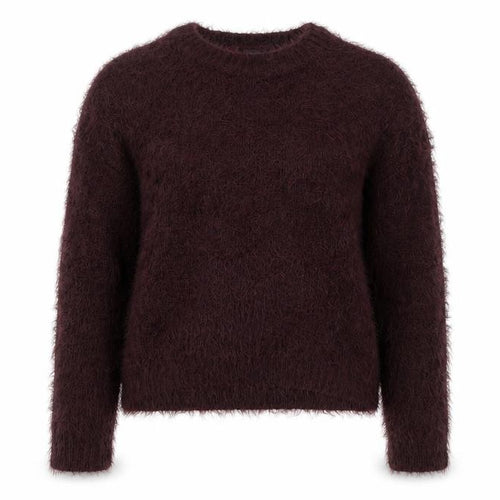 Topshop Women Brown Fluffy Knit Cropped Long Sleeve Jumper UK 8