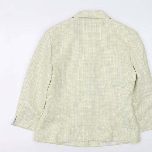 Episode Women’s Ivory Check Wool Silk Blazer Jacket UK 12