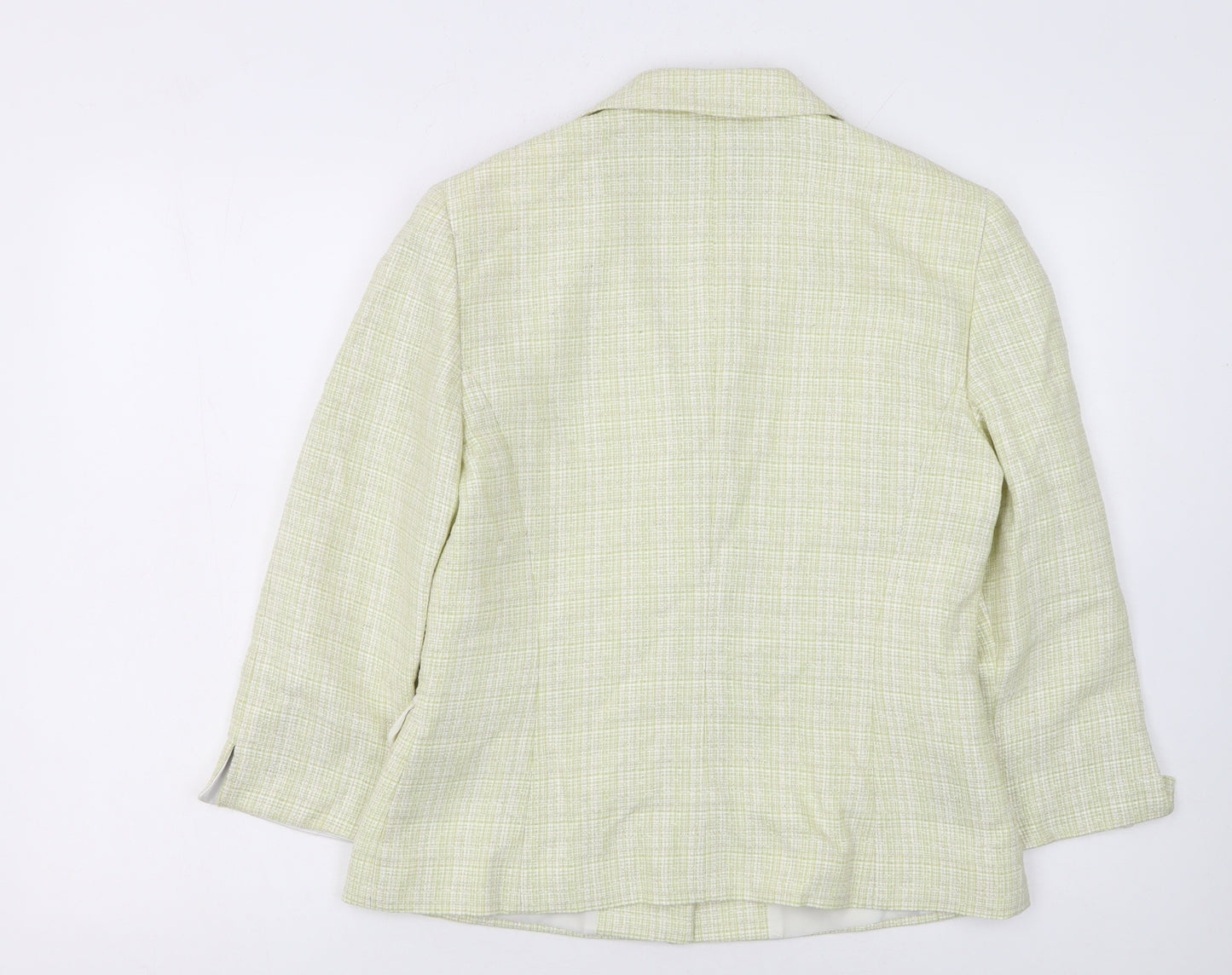 Episode Women’s Ivory Check Wool Silk Blazer Jacket UK 12