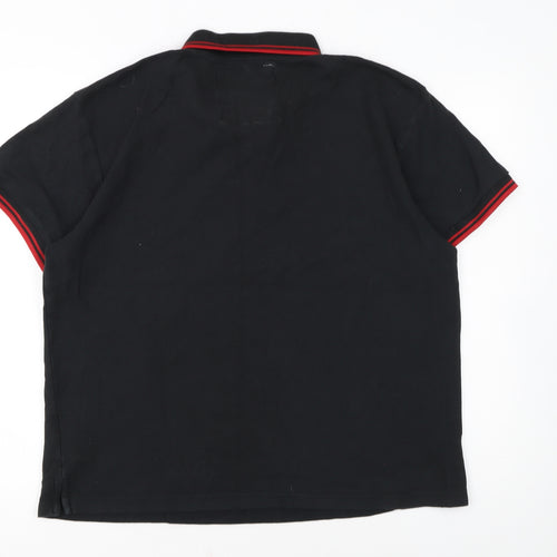 Charles Wilson Men's Black XL Polo Shirt Short Sleeve 100% Cotton