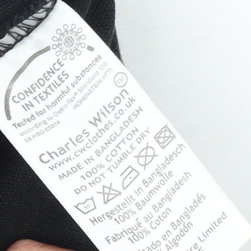 Charles Wilson Men's Black XL Polo Shirt Short Sleeve 100% Cotton