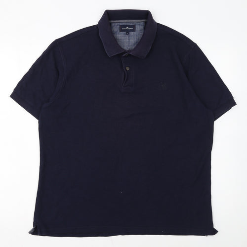 Marks and Spencer Men's Blue Cotton Polo Shirt Size L Regular Fit