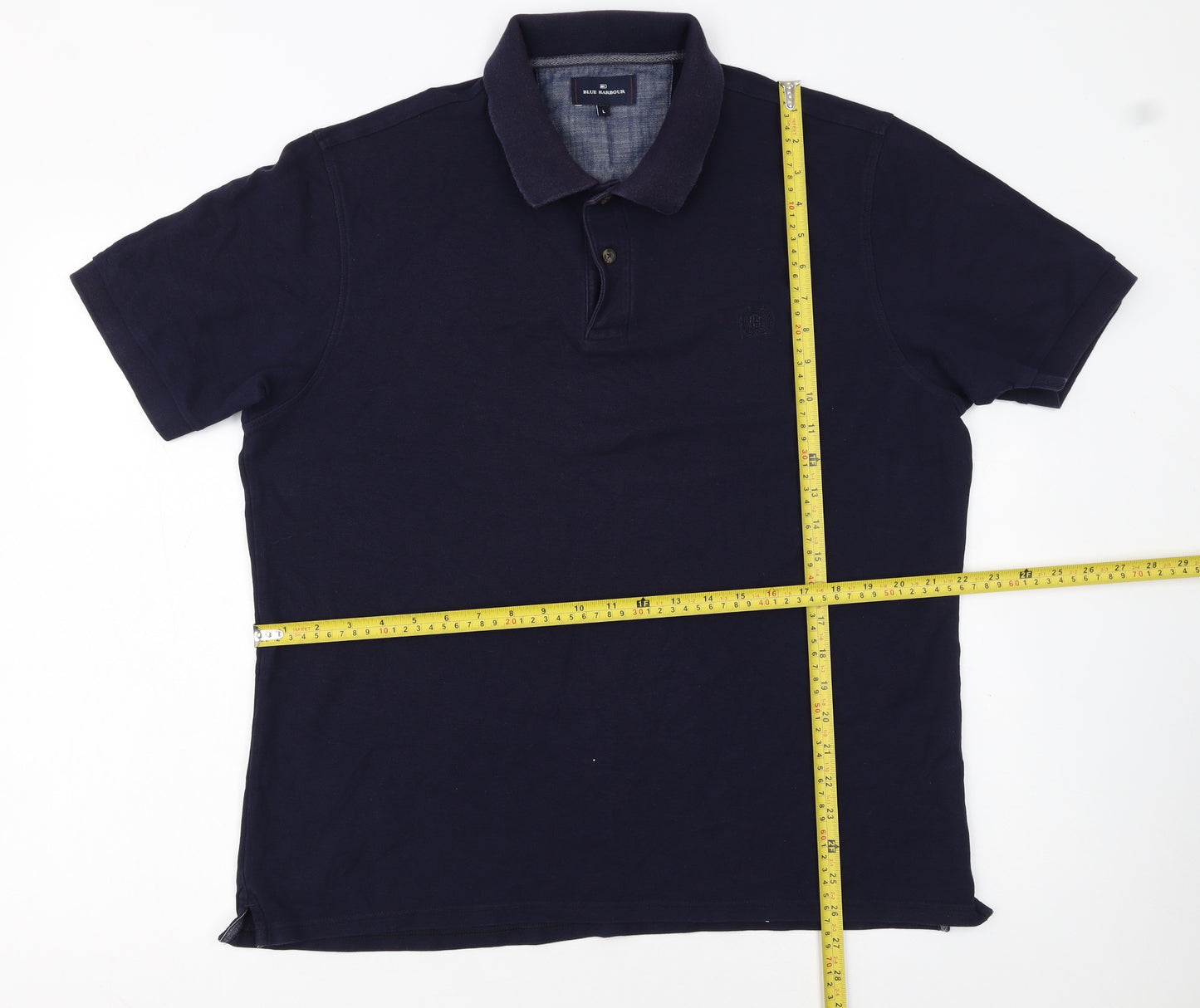 Marks and Spencer Men's Blue Cotton Polo Shirt Size L Regular Fit