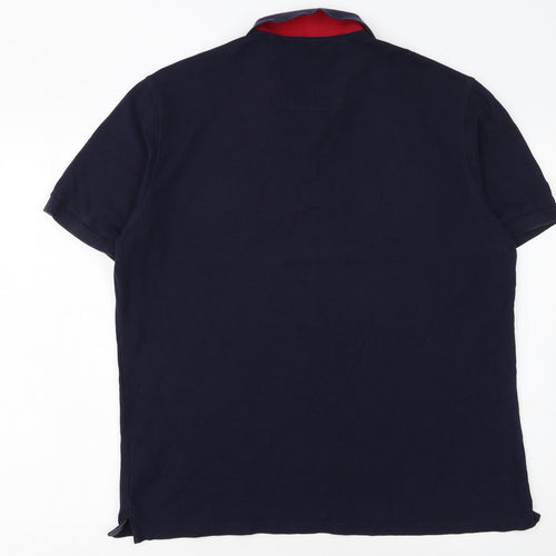 Marks and Spencer Men's Blue Cotton Polo Shirt Size L Regular Fit