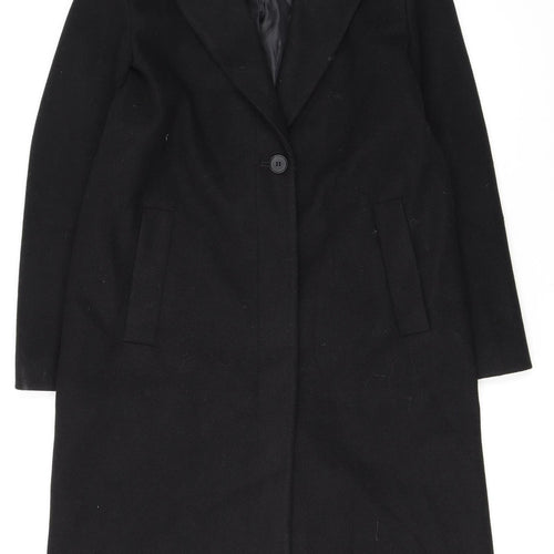 Marks and Spencer Women's Black Long Overcoat Size 12 Regular