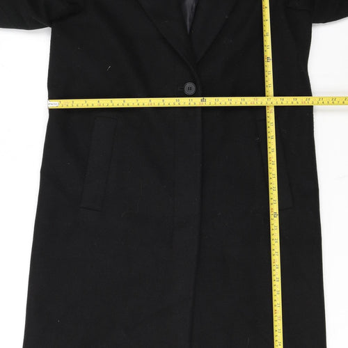 Marks and Spencer Women's Black Long Overcoat Size 12 Regular