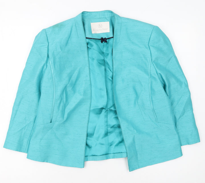Jacques Vert Women's Green 3/4 Sleeve Tailored Blazer Size 14