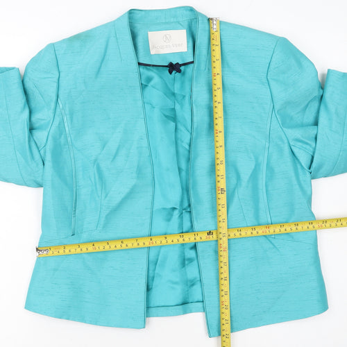Jacques Vert Women's Green 3/4 Sleeve Tailored Blazer Size 14
