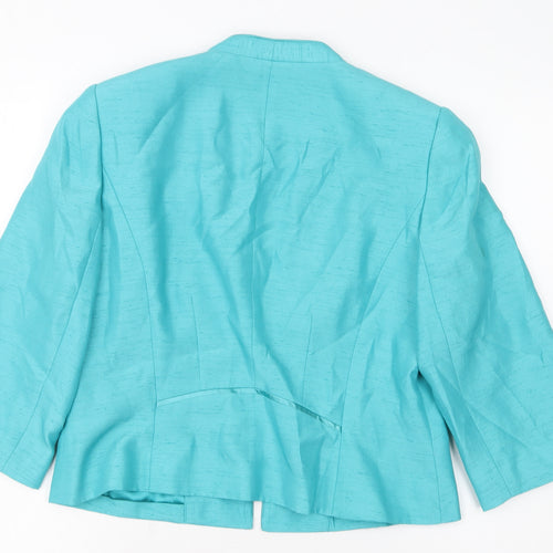 Jacques Vert Women's Green 3/4 Sleeve Tailored Blazer Size 14