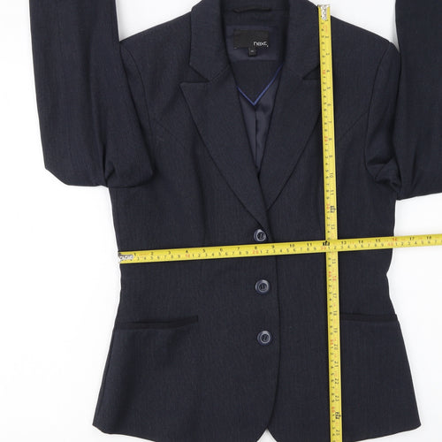 Next Women Navy Blue Single-Breasted Suit Jacket Size 12L