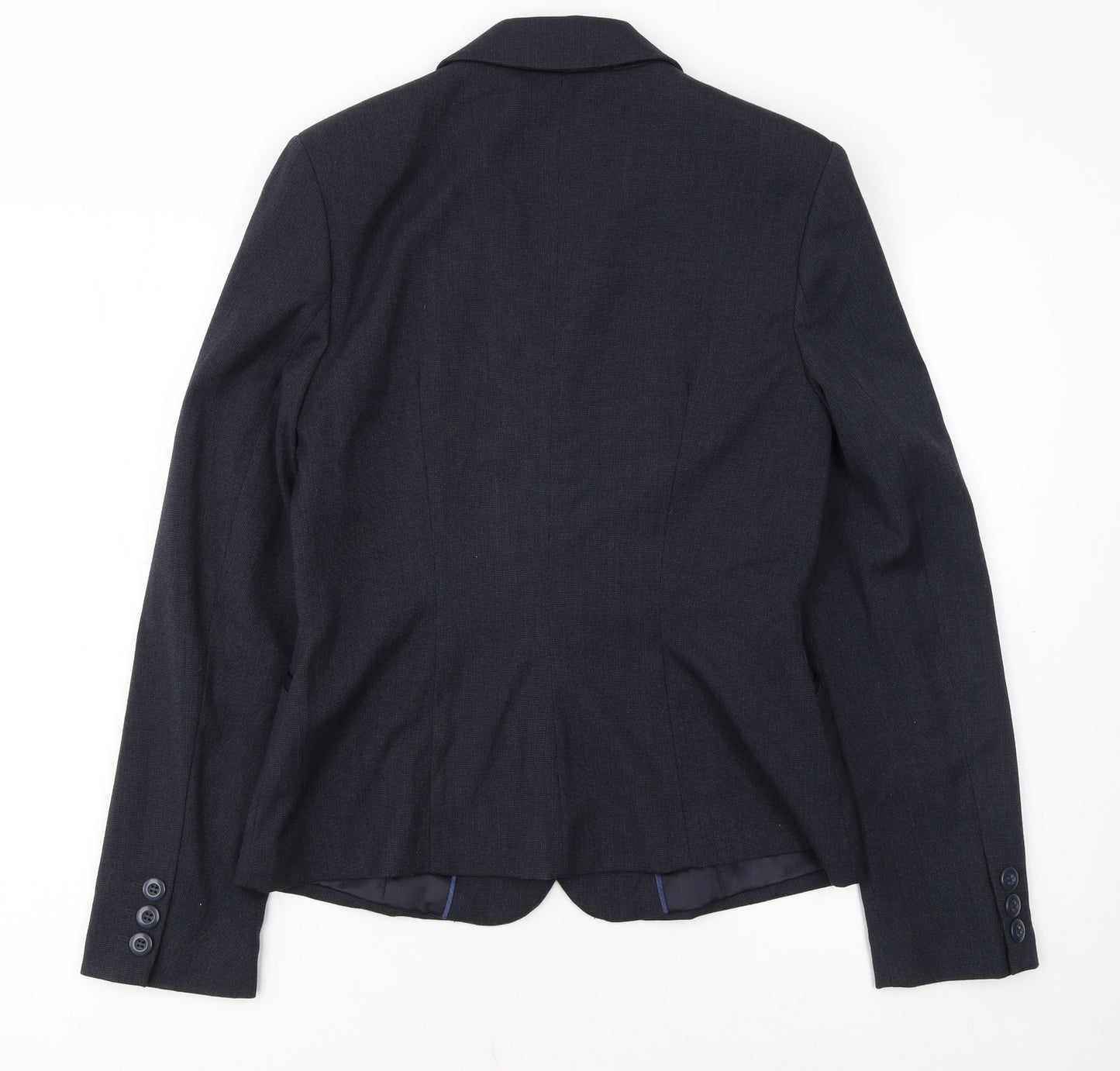 Next Women Navy Blue Single-Breasted Suit Jacket Size 12L