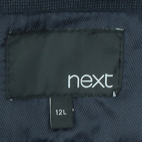 Next Women Navy Blue Single-Breasted Suit Jacket Size 12L