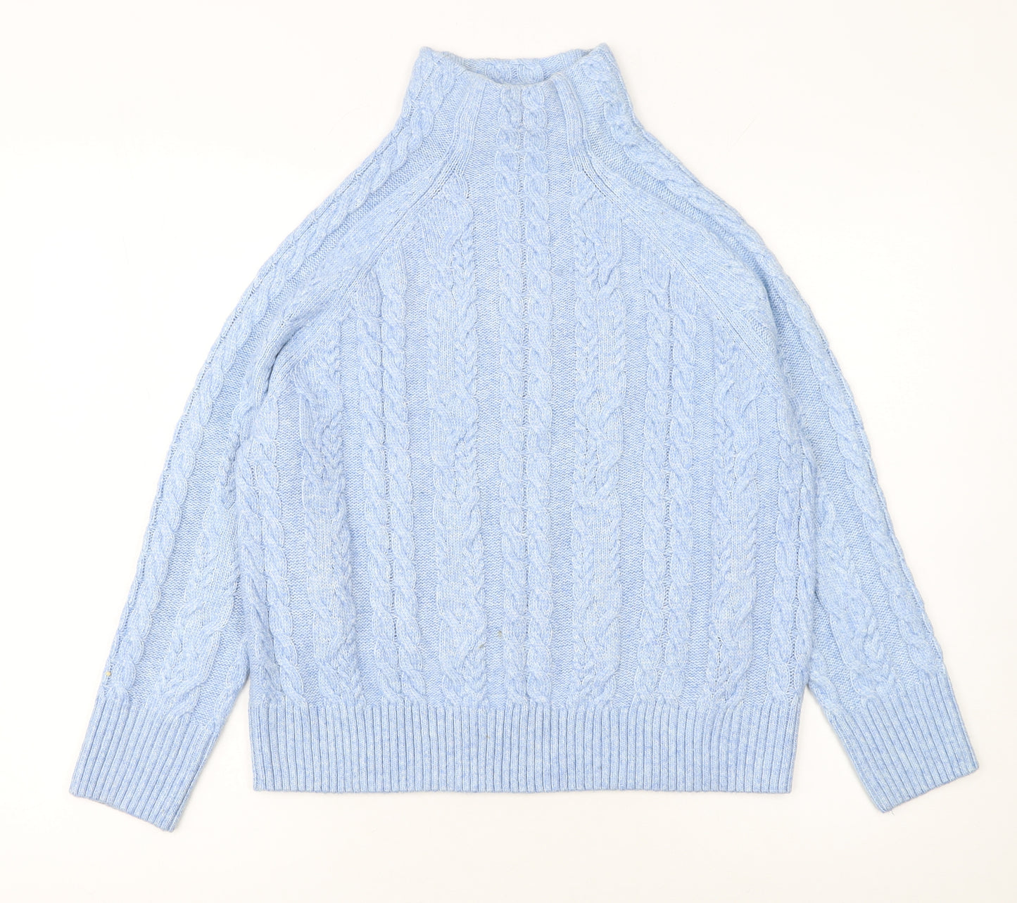 Next Women's Blue Cable-Knit High Neck Jumper Size S