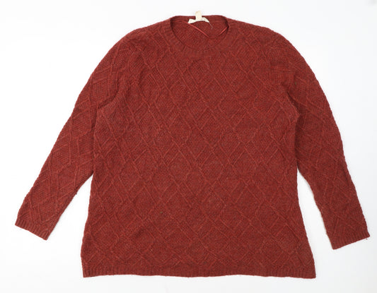 Seasalt Cornwall Women Brown Wool Knit Crew Neck Jumper UK 16