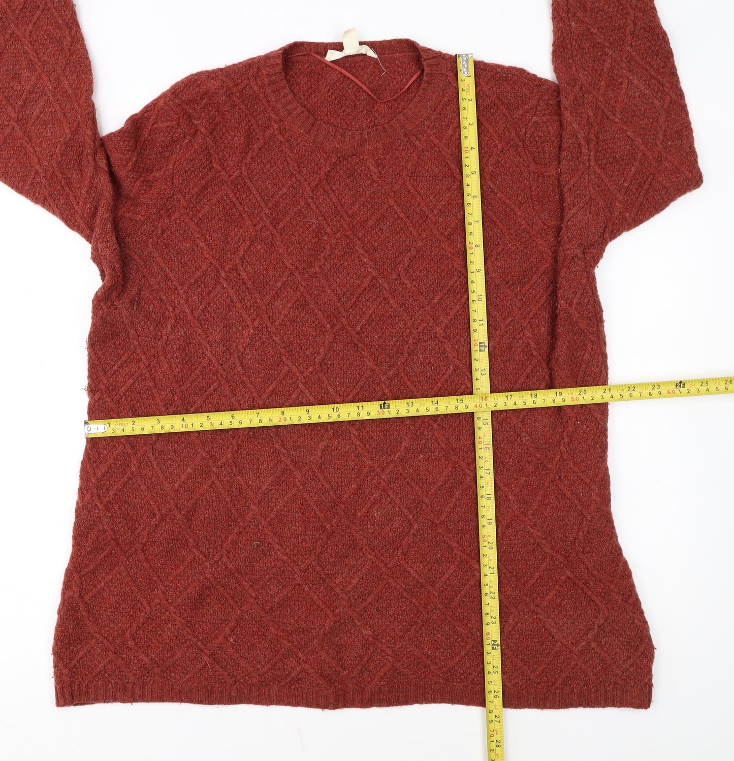Seasalt Cornwall Women Brown Wool Knit Crew Neck Jumper UK 16