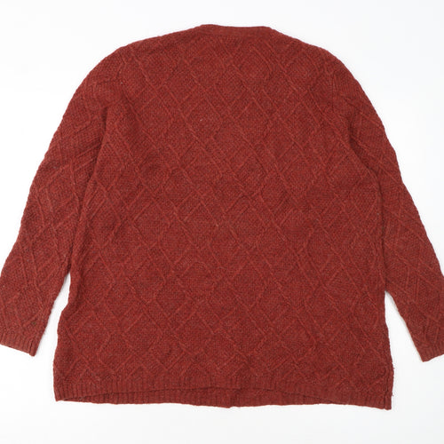Seasalt Cornwall Women Brown Wool Knit Crew Neck Jumper UK 16