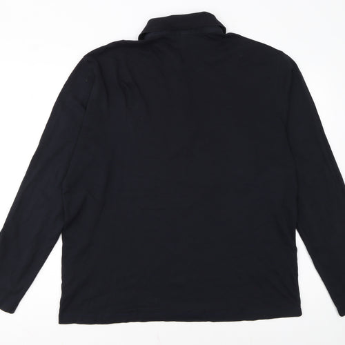 Hugo Boss Men's Black Long Sleeve Pima Cotton Polo Shirt XL