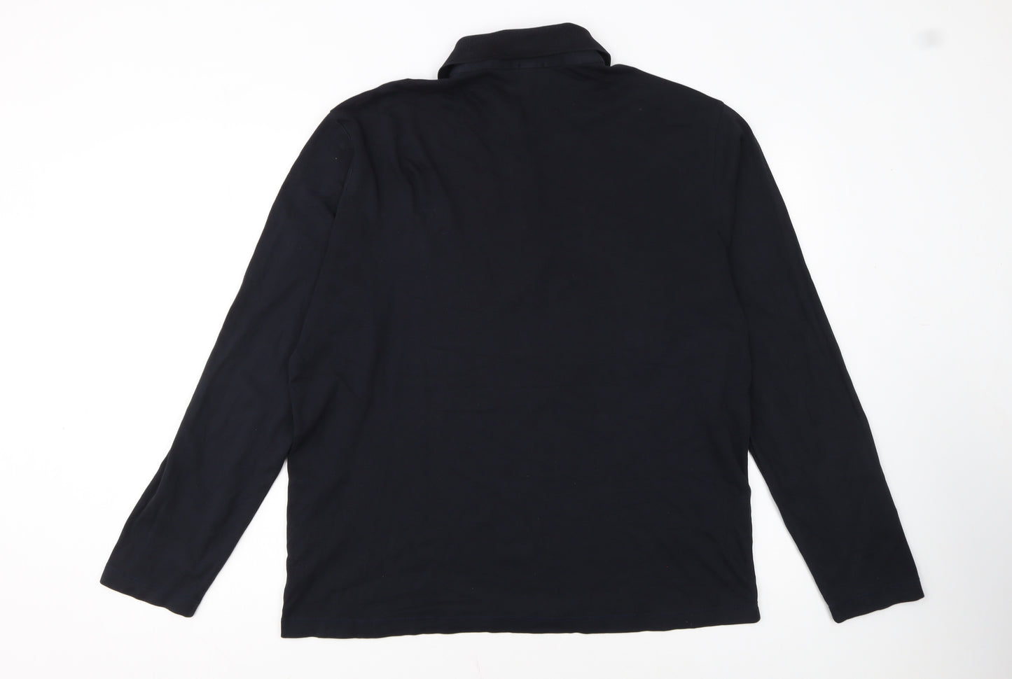 Hugo Boss Men's Black Long Sleeve Pima Cotton Polo Shirt XL