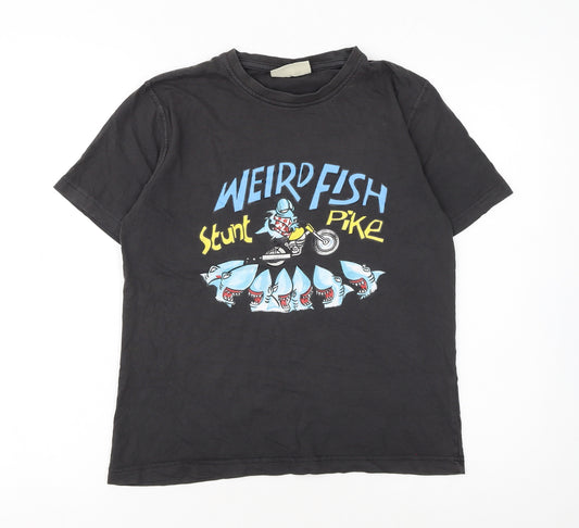 Weird Fish Boys Black 11-12 Years Graphic T-Shirt Stunt Pike 100% Cotton