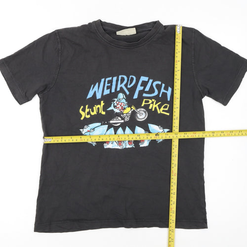 Weird Fish Boys Black 11-12 Years Graphic T-Shirt Stunt Pike 100% Cotton