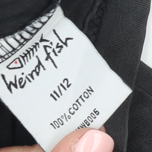 Weird Fish Boys Black 11-12 Years Graphic T-Shirt Stunt Pike 100% Cotton