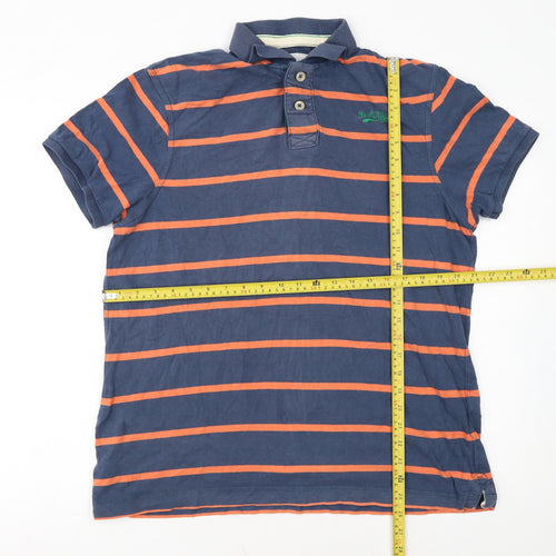 Drift King Men’s Blue Striped Cotton Polo Shirt L Casual