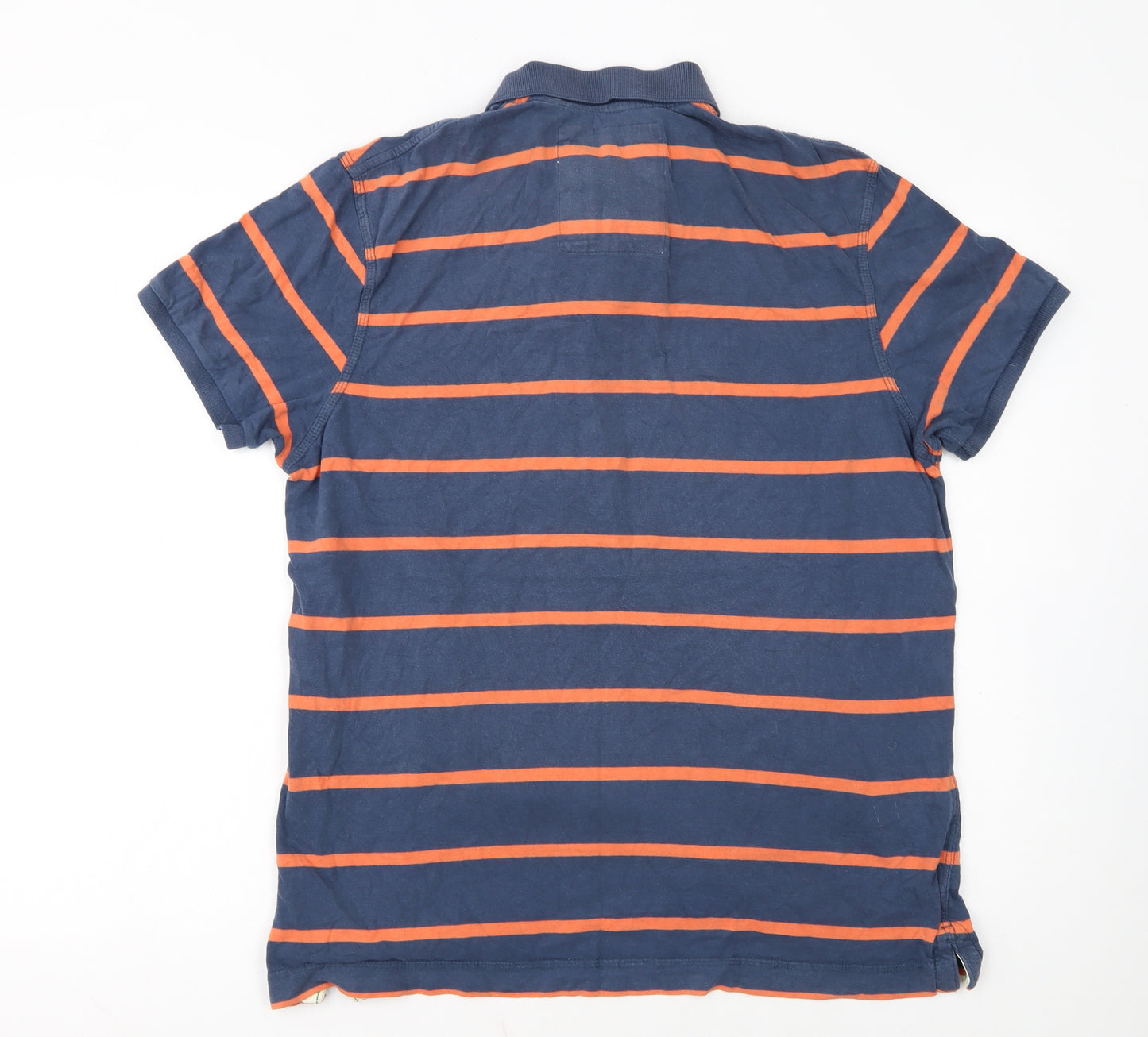 Drift King Men’s Blue Striped Cotton Polo Shirt L Casual
