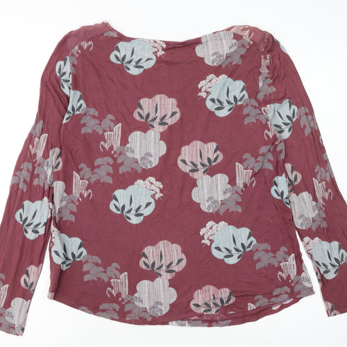 White Stuff Women's Red Floral Tunic Blouse UK 14 Long Sleeve