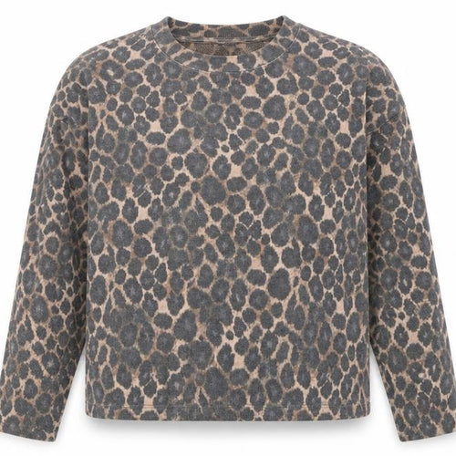 Nutmeg Women's Beige Leopard Print Long Sleeve Pullover Jumper Size 14
