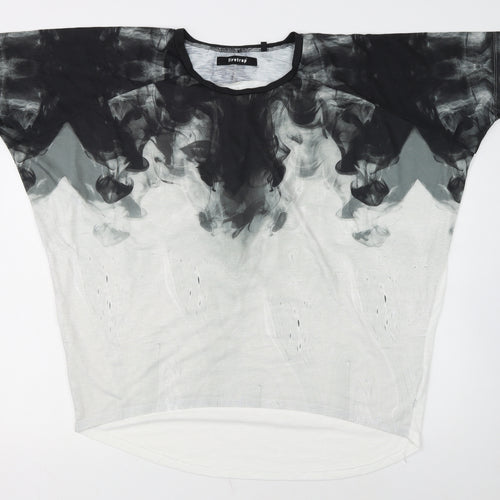 Firetrap Women's Black & White Relaxed Fit T-Shirt Size 16