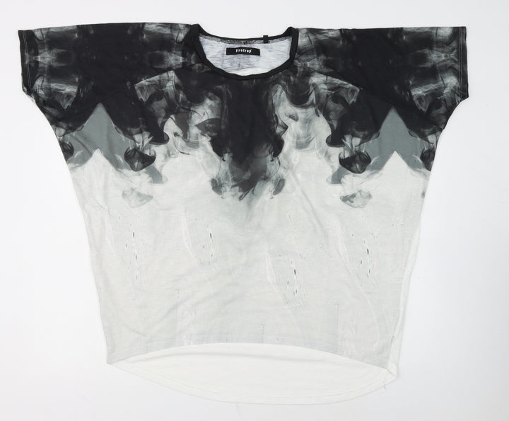 Firetrap Women's Black & White Relaxed Fit T-Shirt Size 16