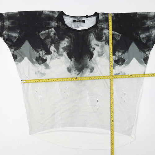 Firetrap Women's Black & White Relaxed Fit T-Shirt Size 16