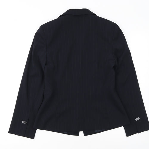 Planet Women's Black Pinstripe Blazer UK 8 Single-Breasted Jacket