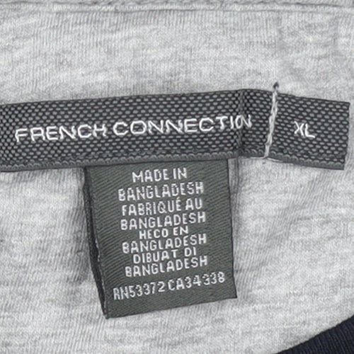 French Connection Men's Grey XL Crew Neck Cotton T-Shirt
