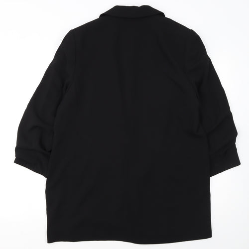 H&M Women Black Polyester Single-Breasted Blazer UK 12