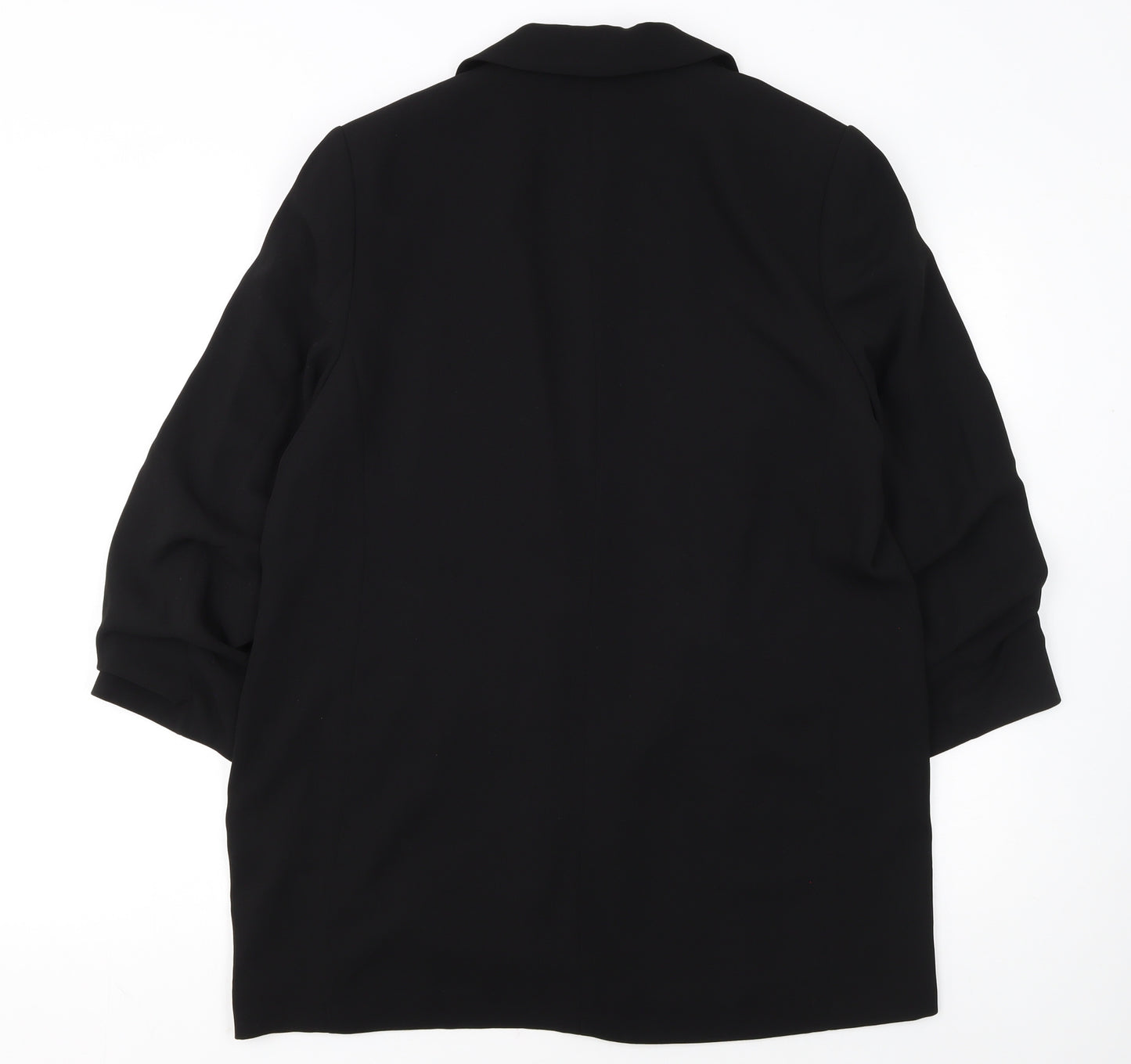 H&M Women Black Polyester Single-Breasted Blazer UK 12