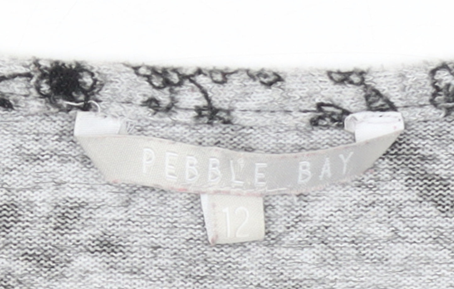 Pebble Bay Women Grey Floral Knit Shift Dress Size 12