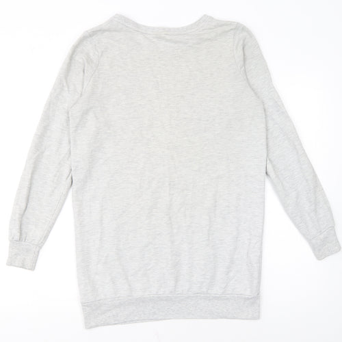 PlayStation Womens Grey Long Sleeve Logo Cotton T-Shirt Size 8