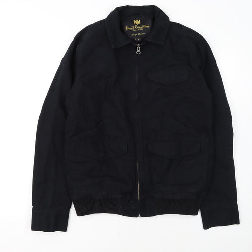 French Connection Men's Black Cotton Bomber Jacket M
