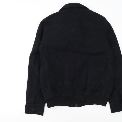 French Connection Men's Black Cotton Bomber Jacket M