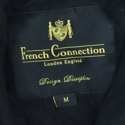 French Connection Men's Black Cotton Bomber Jacket M