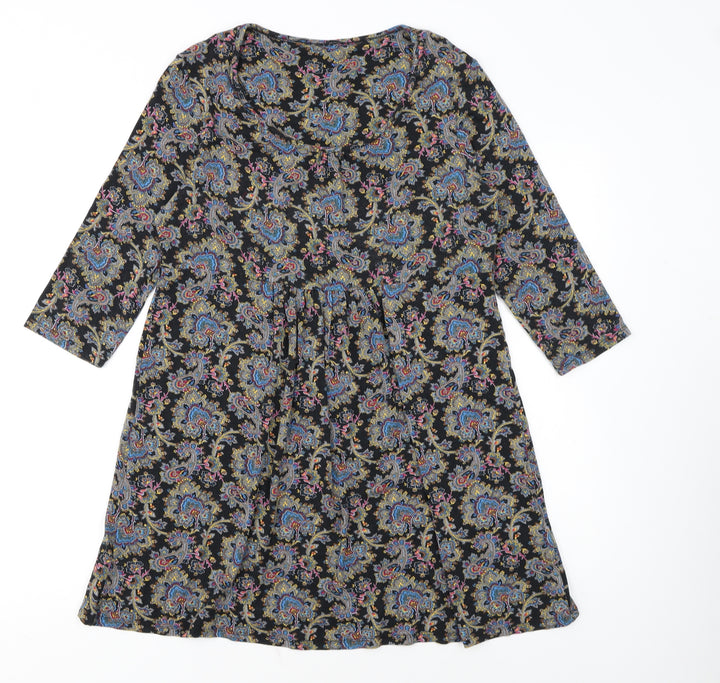 Tu Womens Multicoloured Paisley A-Line Jersey Dress Size 8